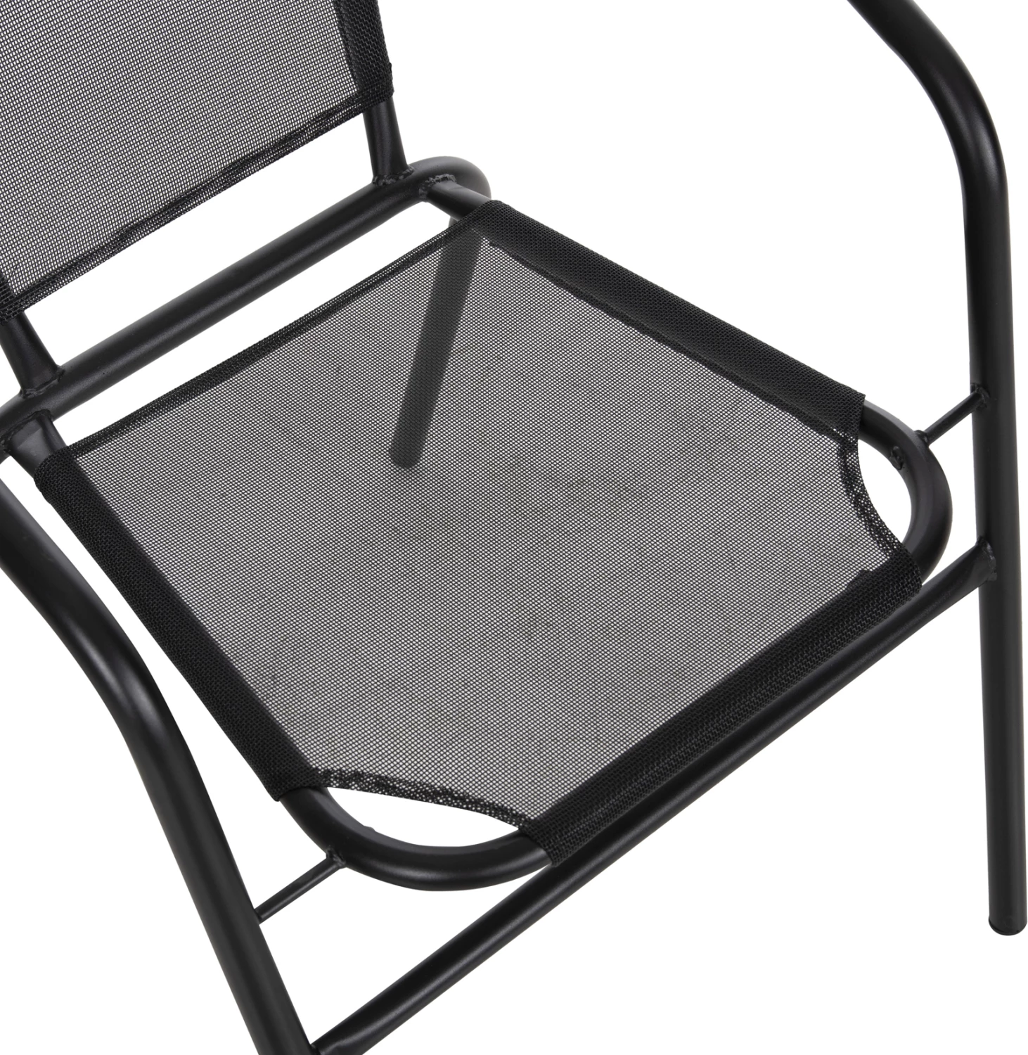 Karrige e jashtme LEDAN FH5977.03 metal & textilene, ngjyrë e zezë, 55x58x72H cm