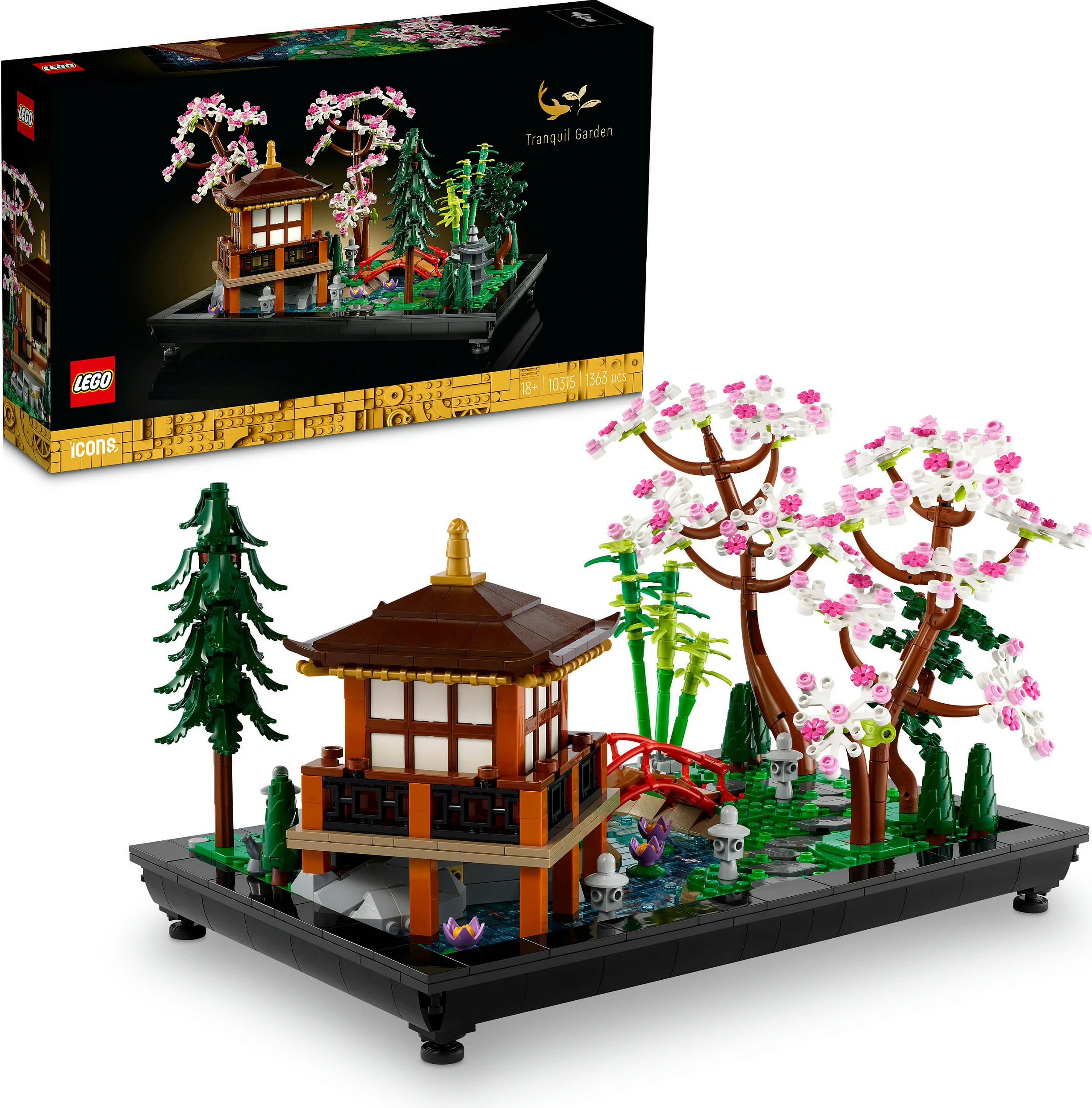 Set ndërtimi LEGO Tranquil Garden, 1363 pjesë, shumëngjyrësh