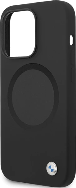 Mbështjellës BMW BMHMP14XSILBK2 për iPhone 14 Pro Max 6.7", Liquid Silicone MagSafe, Zi