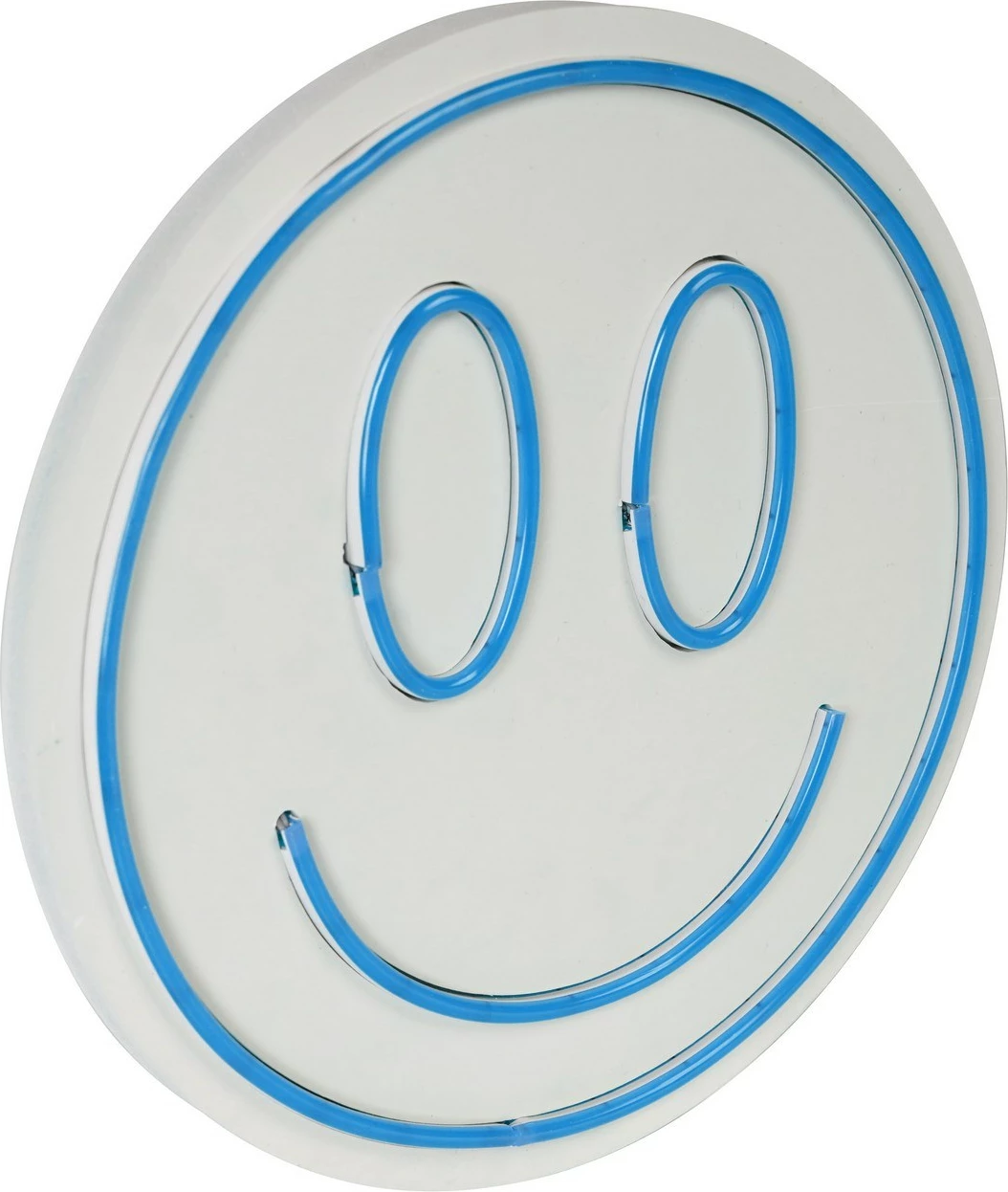 Dritë murale dekorative LED, fytyrë buzëqeshëse, plastike, ngjyrë kaltër, 27cm