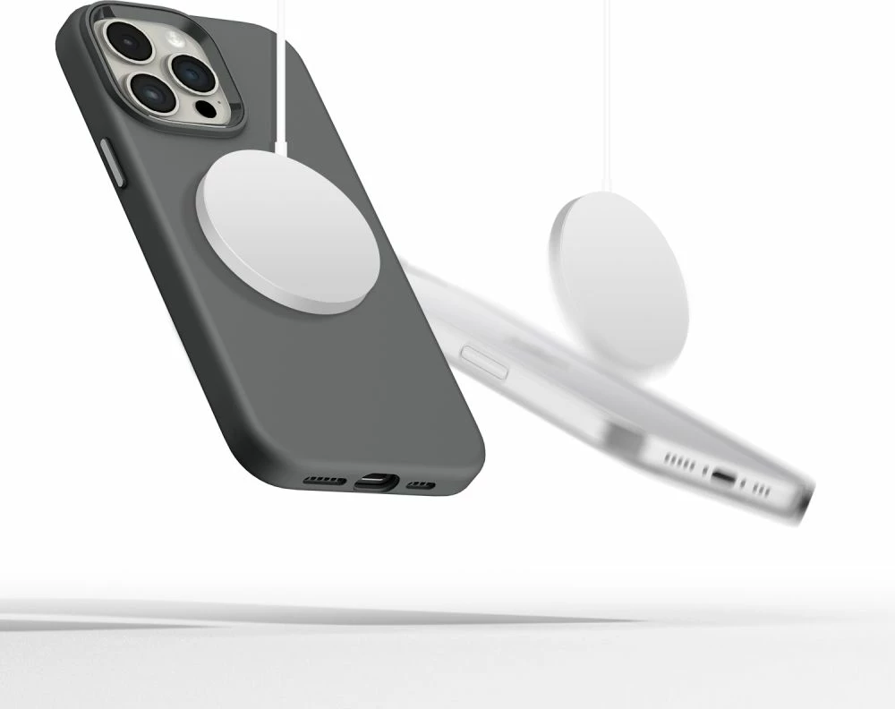 Mbështjellës Tech-Protect Silicone PUZ MagSafe për iPhone 15 Pro Max, Gri