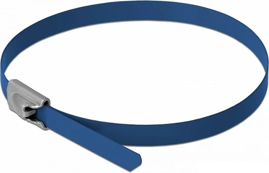 Lidhëse kabllosh inox DeLOCK 18795, 400 mm, 4.6 mm, 10 copë, kaltër