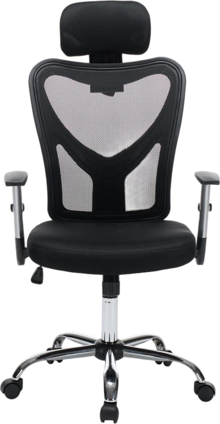 Karrige zyre CUORE, material rrjetë e zezë, kornizë e zezë, bazë kromi, 63x61x125cm