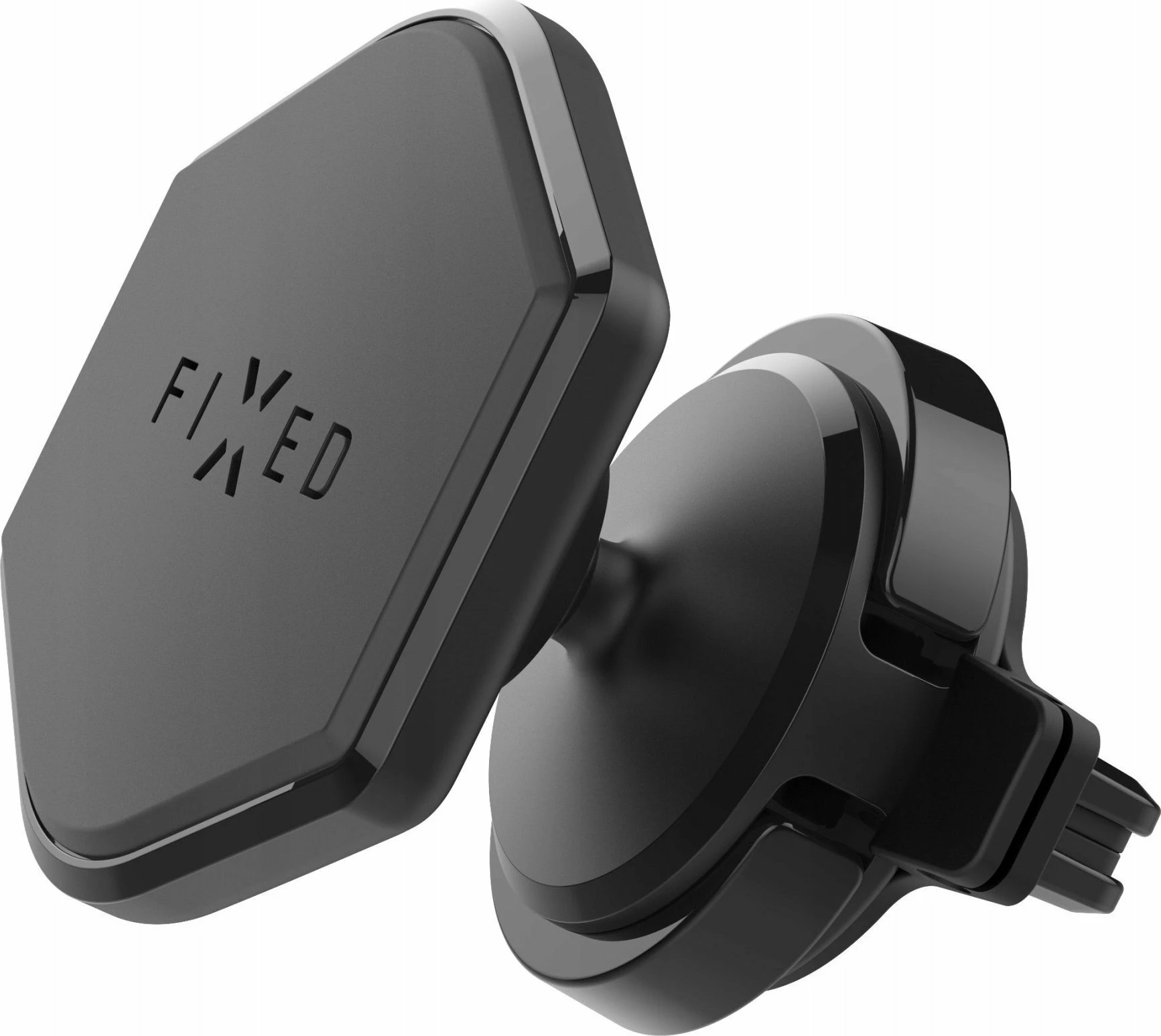 Mbajtës telefoni magnetik Fixed Icon Air Vent, për grilë ajrimi, i zi, set me 2 pllaka metalike