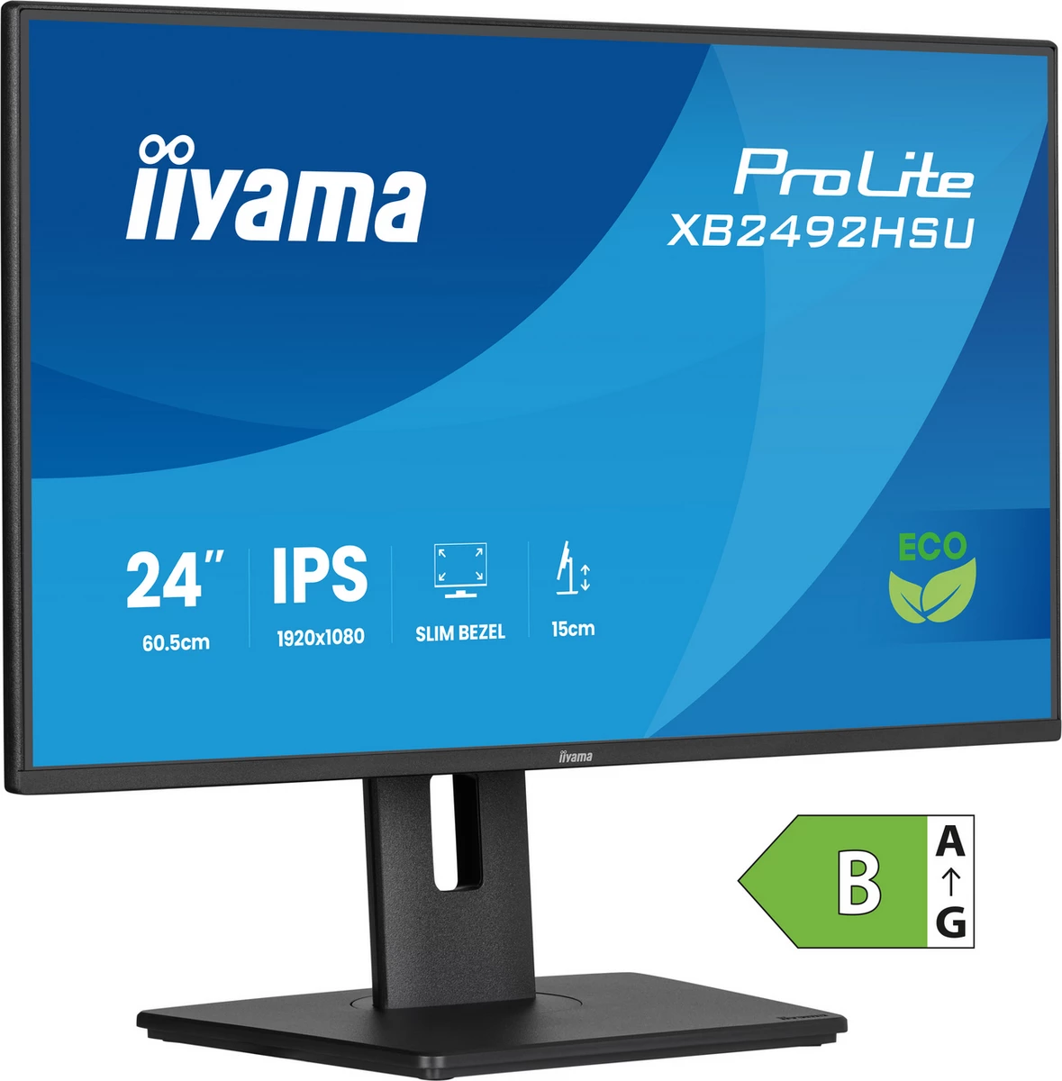 Monitor, Iiyama, ProLite XB2492HSU-B1, 24\" IPS Full HD 1920x1080, kornizë e hollë, qëndrim me rregullim lartësie, i zi