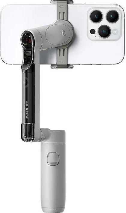 Stabilizator 3-akse për celular, Insta360 Flow, bateri 2900mAh 12h, AI tracking, selfie stick 215mm me tripod, gri