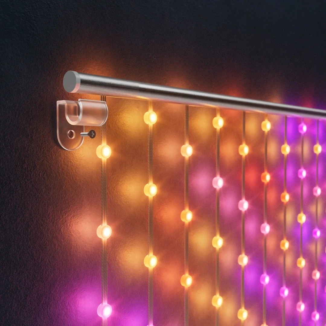 Drita dekorative Twinkly Matrix, 500 LED RGB, tel i tejdukshëm, 1.7x7.8ft, F-plug