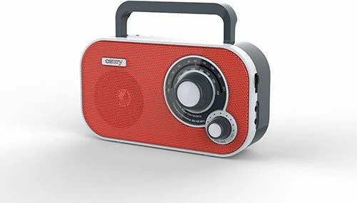 Radio portative Camry CR1140R, AM/FM, analog, mono, rrymë + bateri, e kuqe