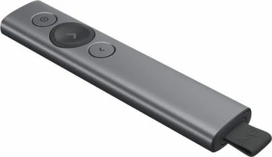 Telekomandë prezantimi Logitech Spotlight Plus 910-005166, Bluetooth/2.4GHz, rreze 30 m, USB-C, gri