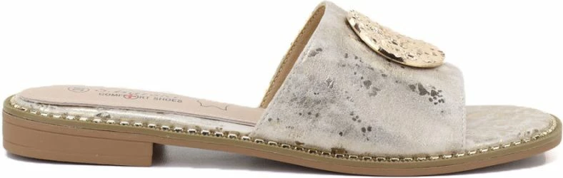 Flip-flopa lëkure për femra S.Barski KV61-6034, të arta
