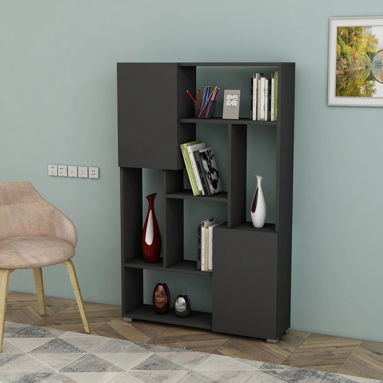 Raft librash Hanah Home, De More, antracit
