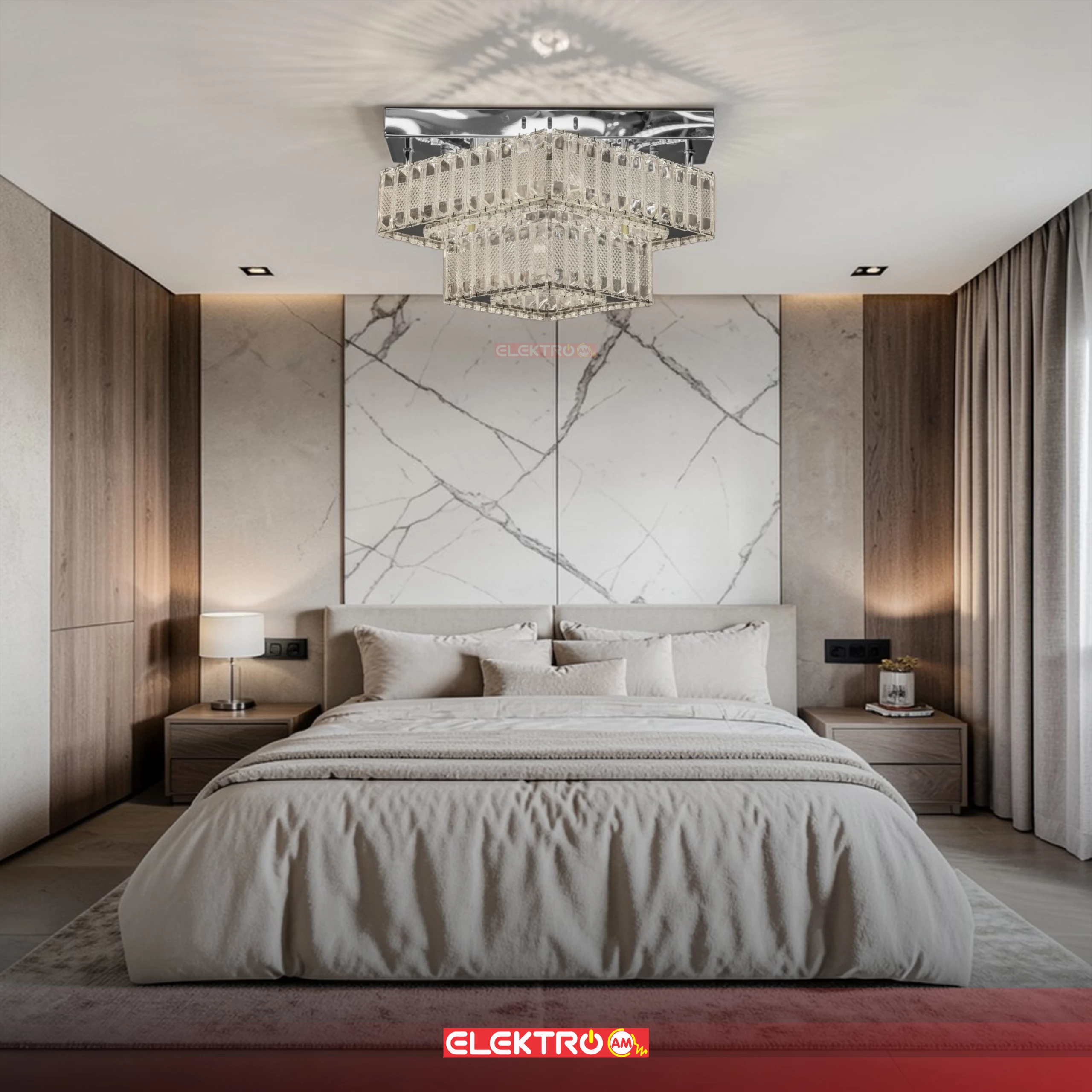 Abazhure LED Tavani me Kristale AMS126