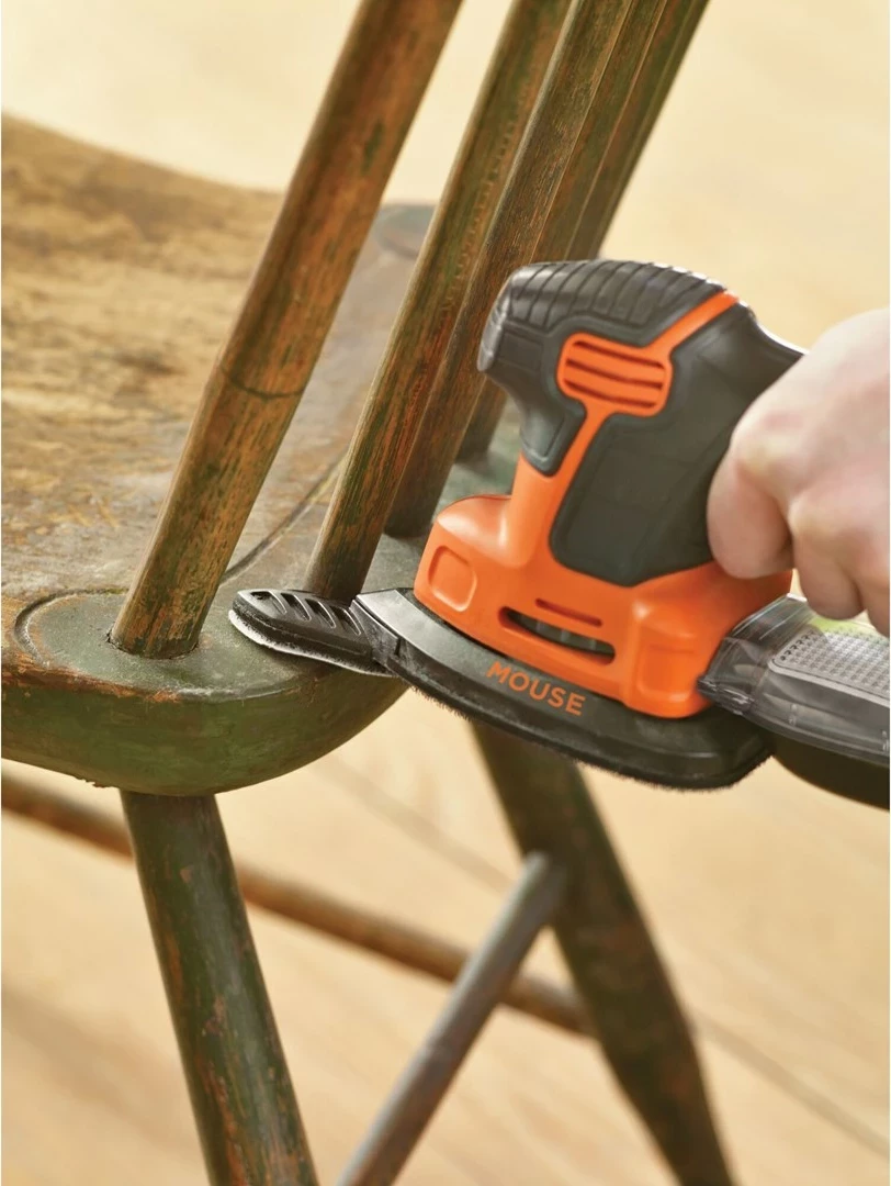 Lëmues elektrik BLACK+DECKER KA2500K-QS Mouse, 120W, portokalli/zi, me valixhe
