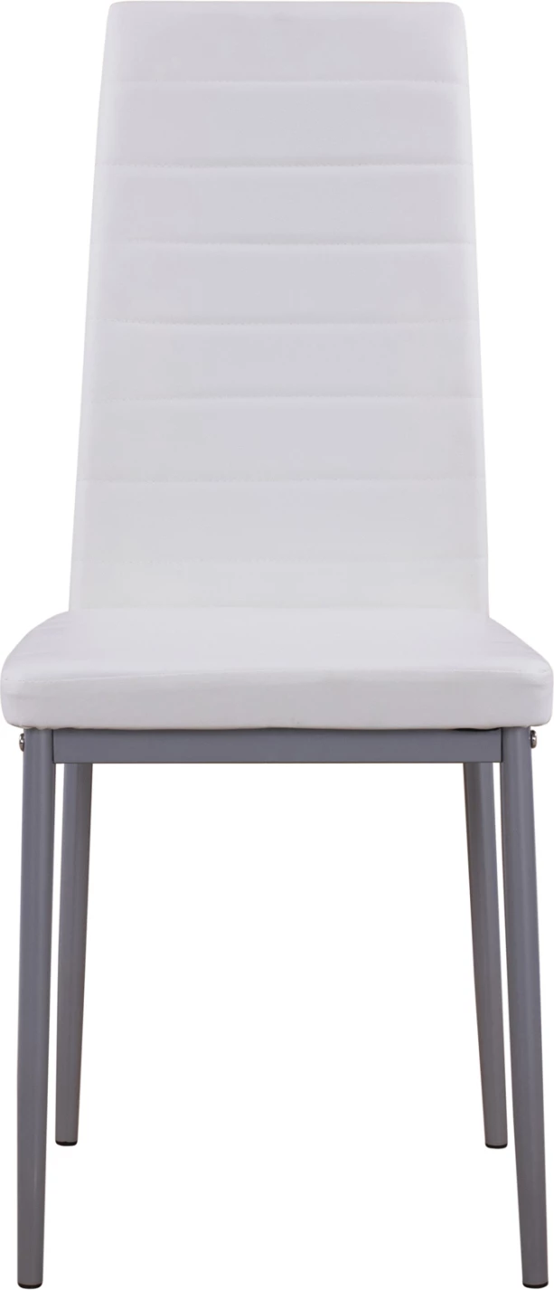 Karrige metalike Lady FH0037.11, kornizë metalike e bardhë PU K/D, 40x48x95 cm, set prej 4 copash