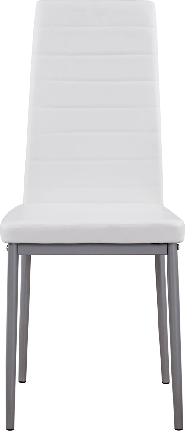 Karrige metalike Lady FH0037.11, kornizë metalike e bardhë PU K/D, 40x48x95 cm, set prej 4 copash
