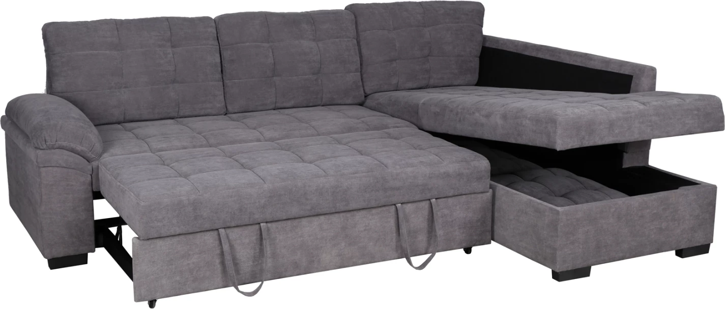 Divan shtrat këndor, ngjyrë gri e errët, FH3144.02R, 252x159x84h cm