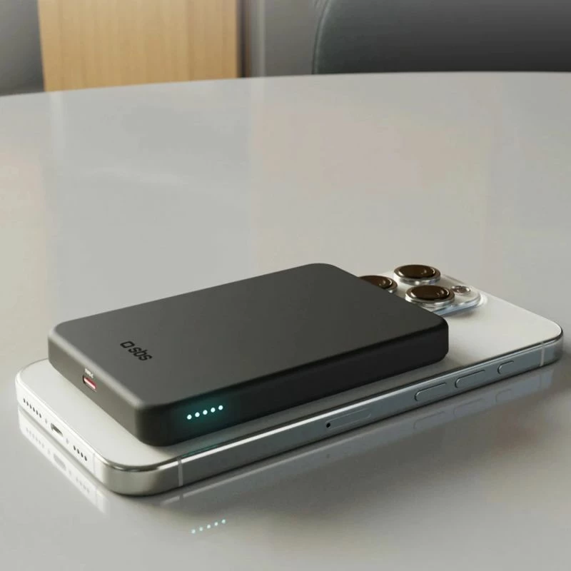 Powerbank SBS Mag Power Qi2 5000 mAh, e zezë