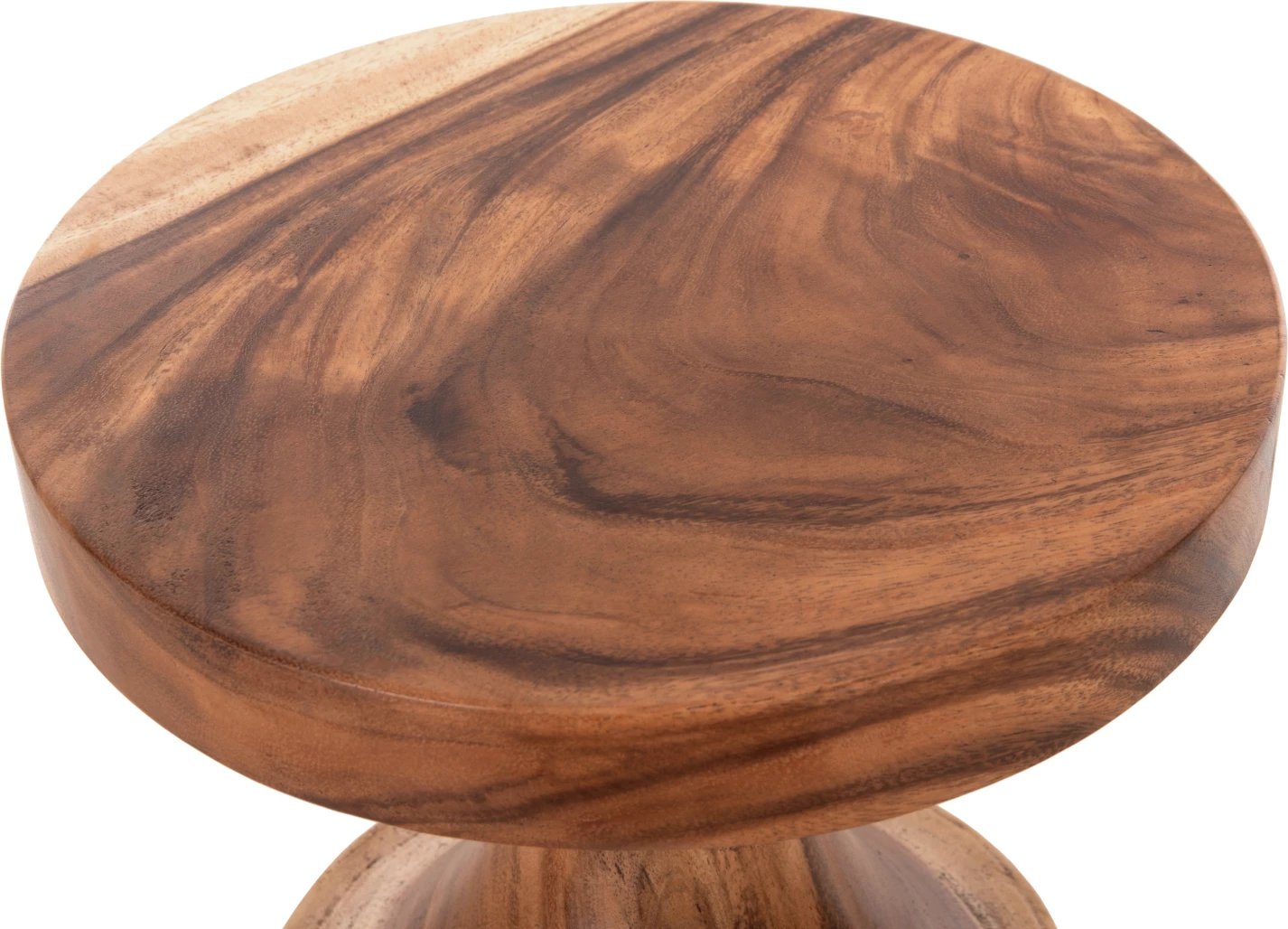 Tavolinë anësore BERMAN FH9902 dru SUAR solid natyral Φ35x51Hcm