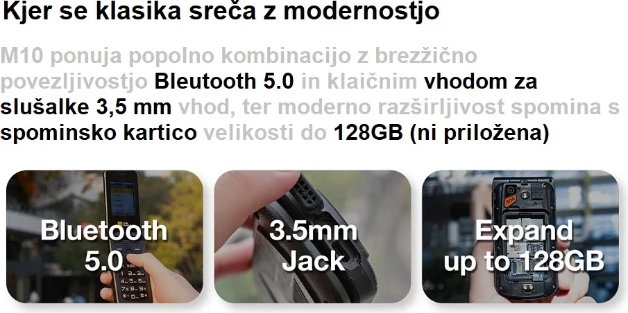 Celular me kapak rezistent AGM Flip M10, 4G LTE, Dual SIM, IP68/IP69K, MIL-STD-810H, butona, i zi