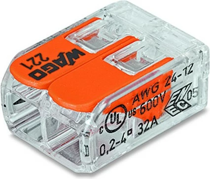 Lidhës elektrik WAGO 221, 2x4mm, 100 copë
