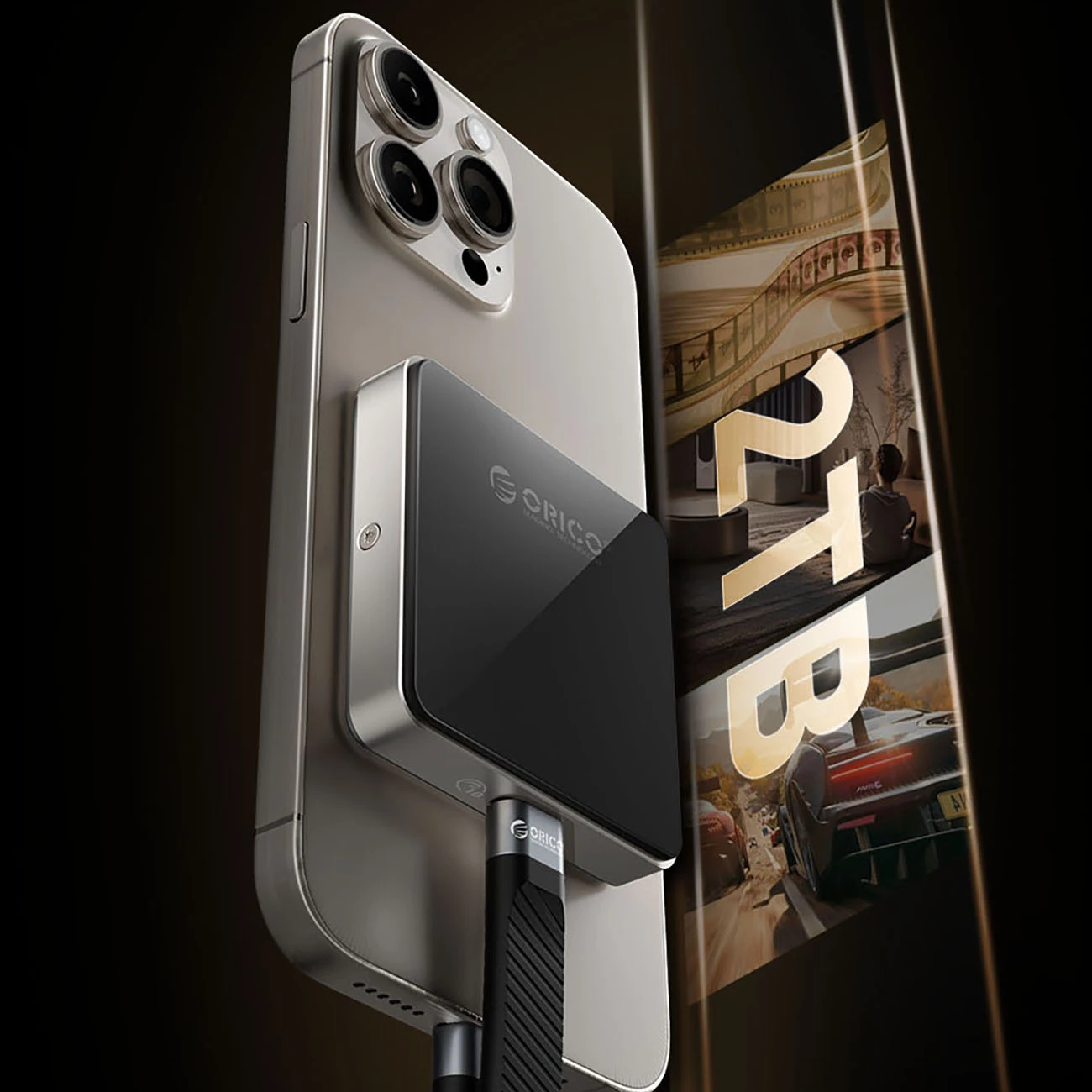 Kasë Orico AP30-G2 për SSD M.2 NVMe, MagSafe, USB-C 3.2, e zezë