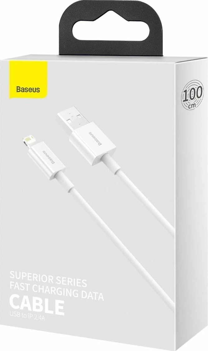 Kabllo USB-A në Lightning Baseus CALYS-A02 1 m e bardhë