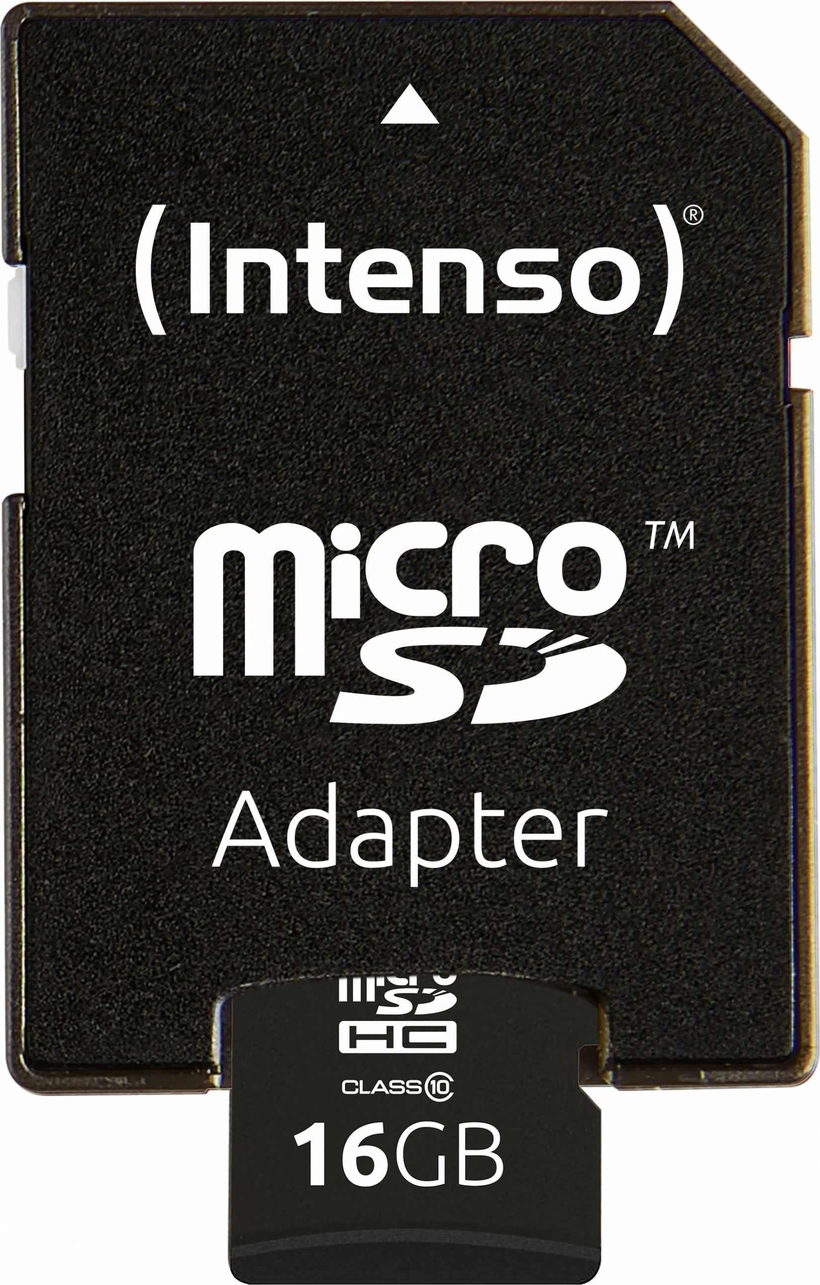 MicroSDHC kartelë Intenso 16GB, Class 10, me adapter, e zezë