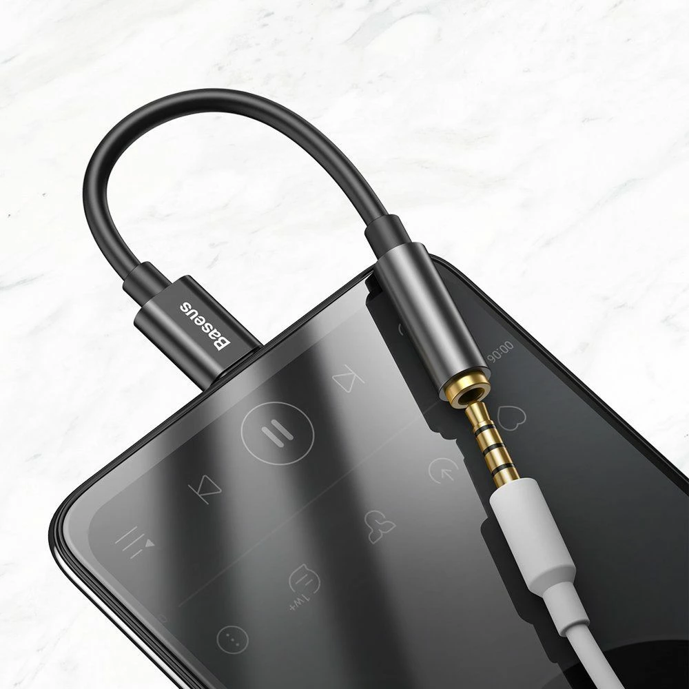 Adapter Baseus L54 USB-C në 3.5mm Jack me DAC, black