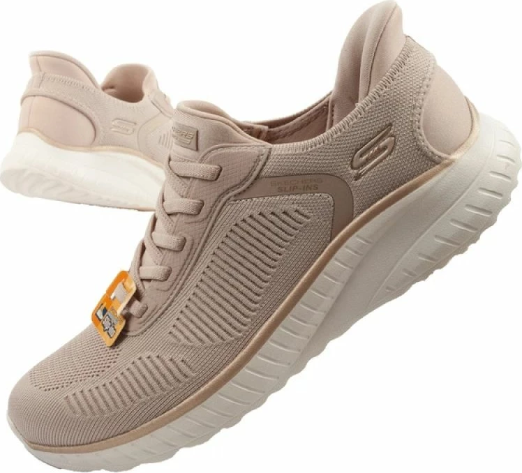 Atlete femra Skechers Bobs Squad Chaos SLIP-INS, bezhë