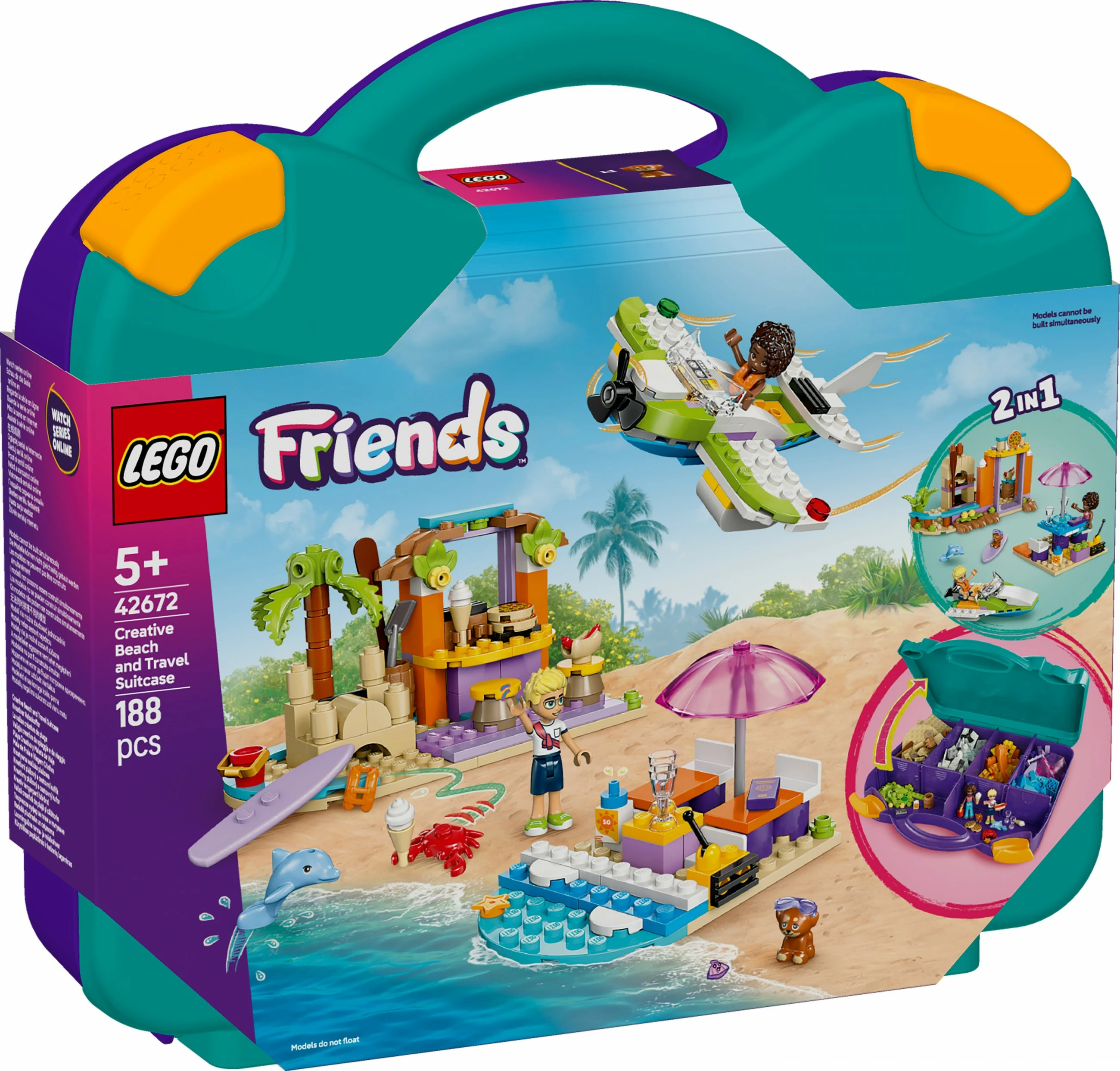 Set ndërtimi LEGO Friends 42672, valixhe kreative, 188 pjesë, shumëngjyrëshe