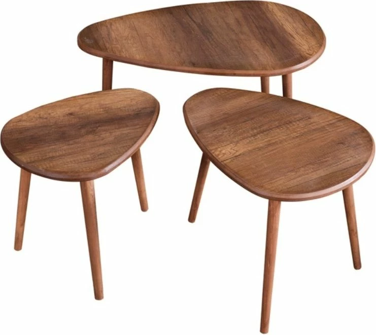 Set tavolinash kafeje Skye Decor, Alvin, ngjyrë arre