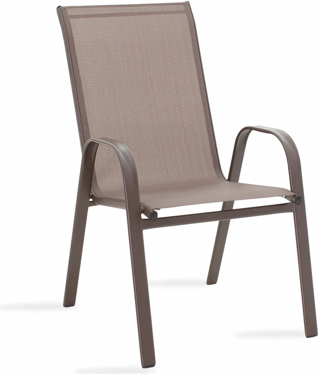 Tavolinë me karrige Watson-Calan set prej 3 copash metal-textilene kafe D60x70cm