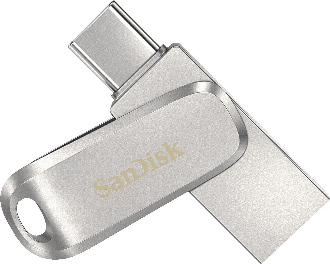 USB SanDisk Ultra Dual Drive Luxe, 64GB, argjend