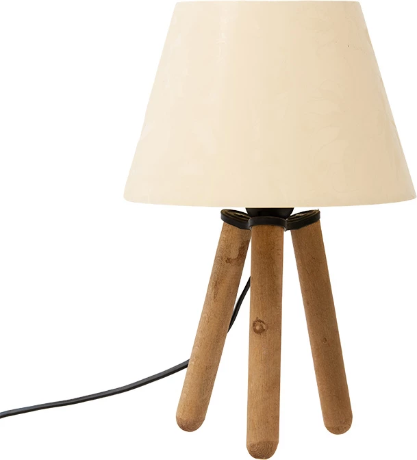 Llambë tavoline PWL-1071 E27 ngjyrë e bardhë e zbehtë-natyrale D22x32cm