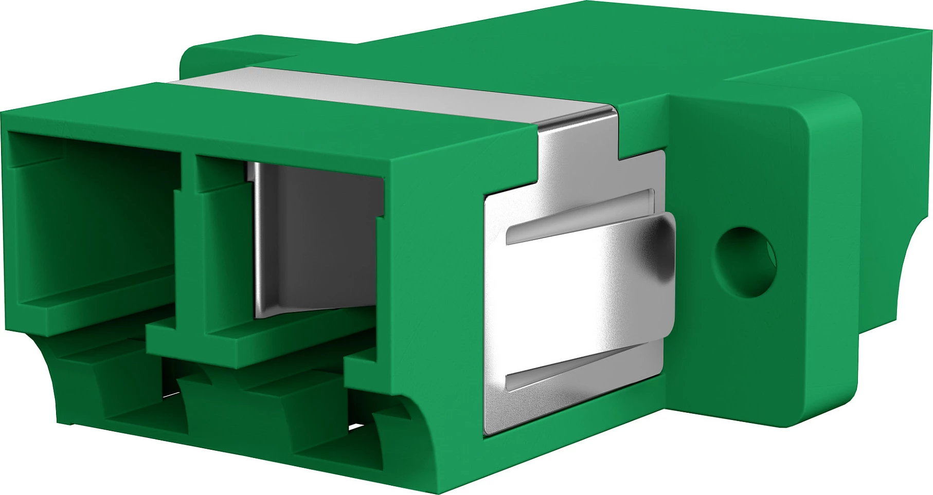 Adapter fibër optike EFB Elektronik LC/APC Duplex OS2, me shutter, i gjelbër