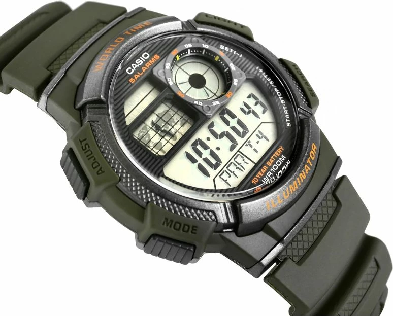 Orë dore për meshkuj Casio, e zezë