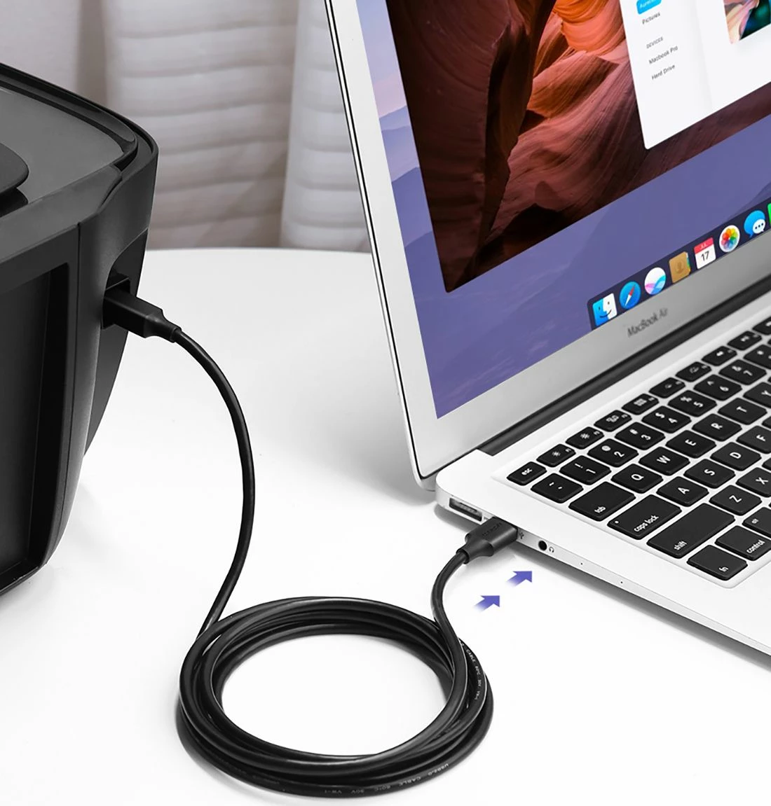 Kabllo USB-A në USB-B Ugreen US135 (UGR526BLK) 2 m, e zezë