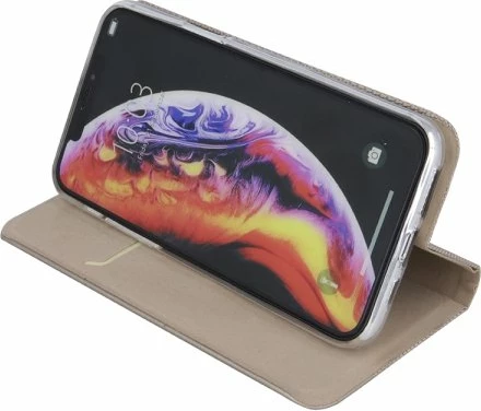 Mbështjellës me kapak ONASI Moon (MPN 11100) për iPhone 12 Pro Max, mbyllje me magnet, xhep për kartë, e artë