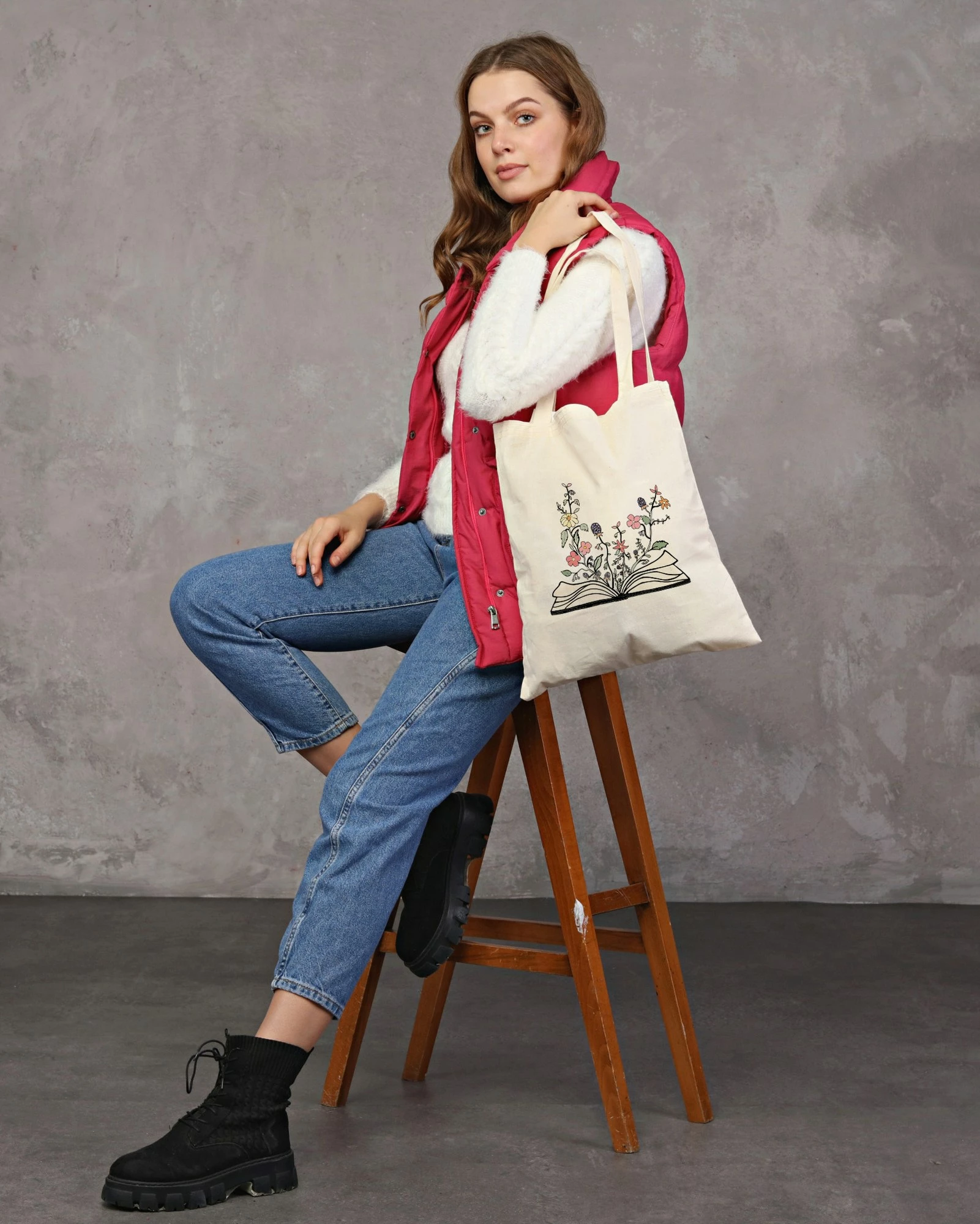 Çantë tote Zoozie Bags, krem, 0866