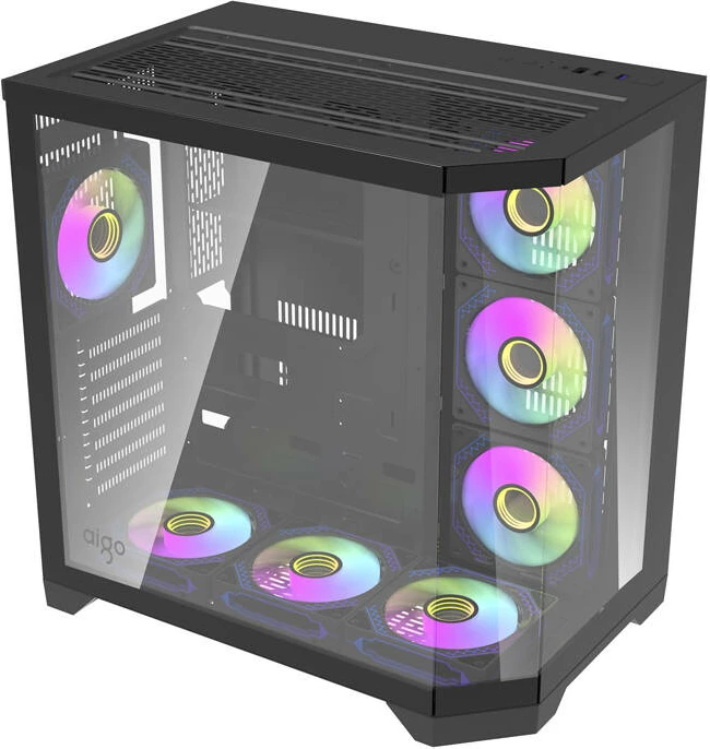 Kasë Darkflash FT418 PRO me 7 ventilatorë aRGB, Midi Tower, e zezë