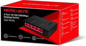 Switch Mercusys MS105G, 5-Port Gigabit Ethernet, Unmanaged, i zi
