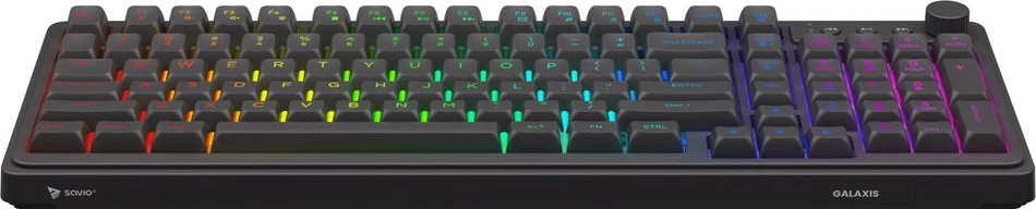 Tastierë gaming Savio GALAXIS, membrane, RGB, me kabllo USB 1.5 m, US QWERTY, e zezë