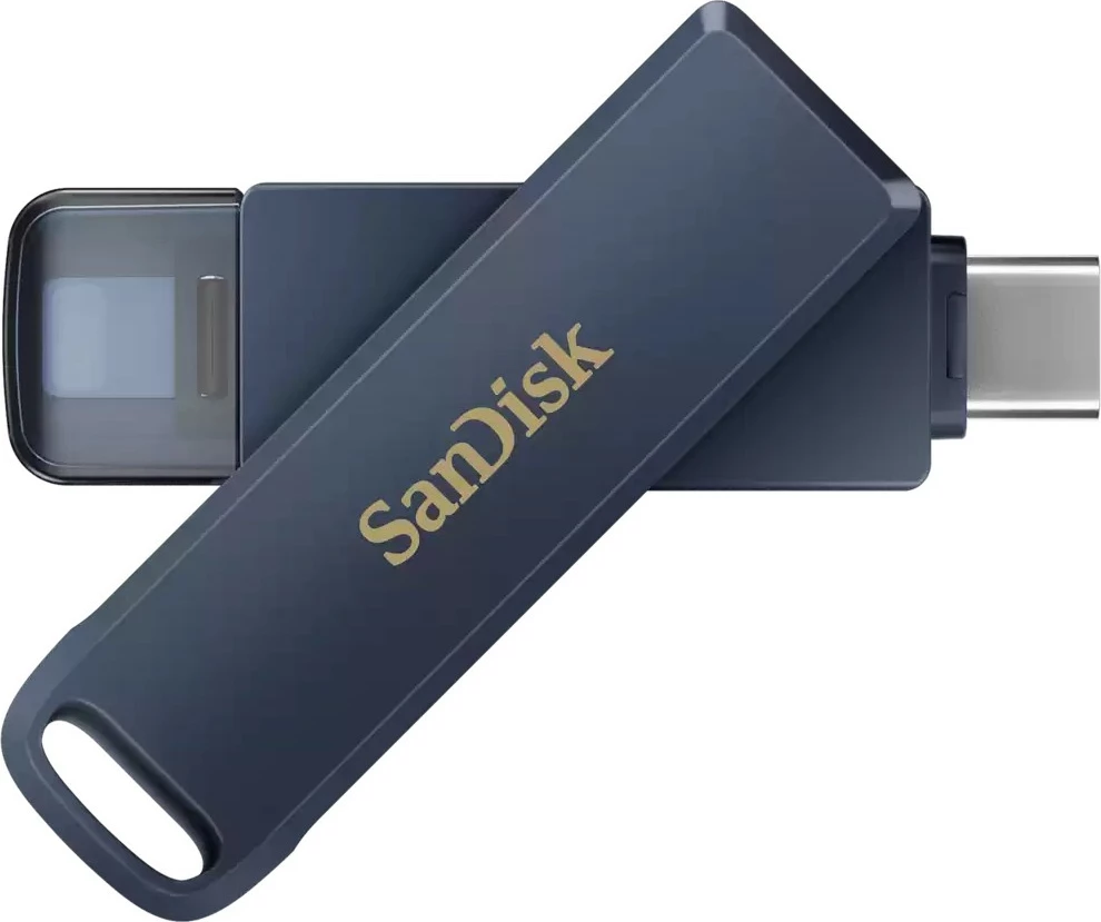 USB flash drive SanDisk iXpand 128GB, USB Type-C/Lightning, 3.2 Gen 1, Blu