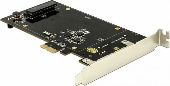 Kartë zgjerimi PCIe DeLOCK, PCIe x1 2.0, 2x SATA për HDD/SSD, e brendshme, e zezë