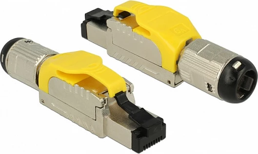 Konektor RJ-45 DeLOCK 86287, Cat6a S/UTP (STP), montim pa vegla, argjend/verdhe