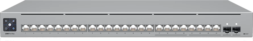 Switch UBIQUITI UniFi Switch Pro Max 24 PoE 24x RJ-45, 2x SFP+, 450W PoE, 1U rack, Gri