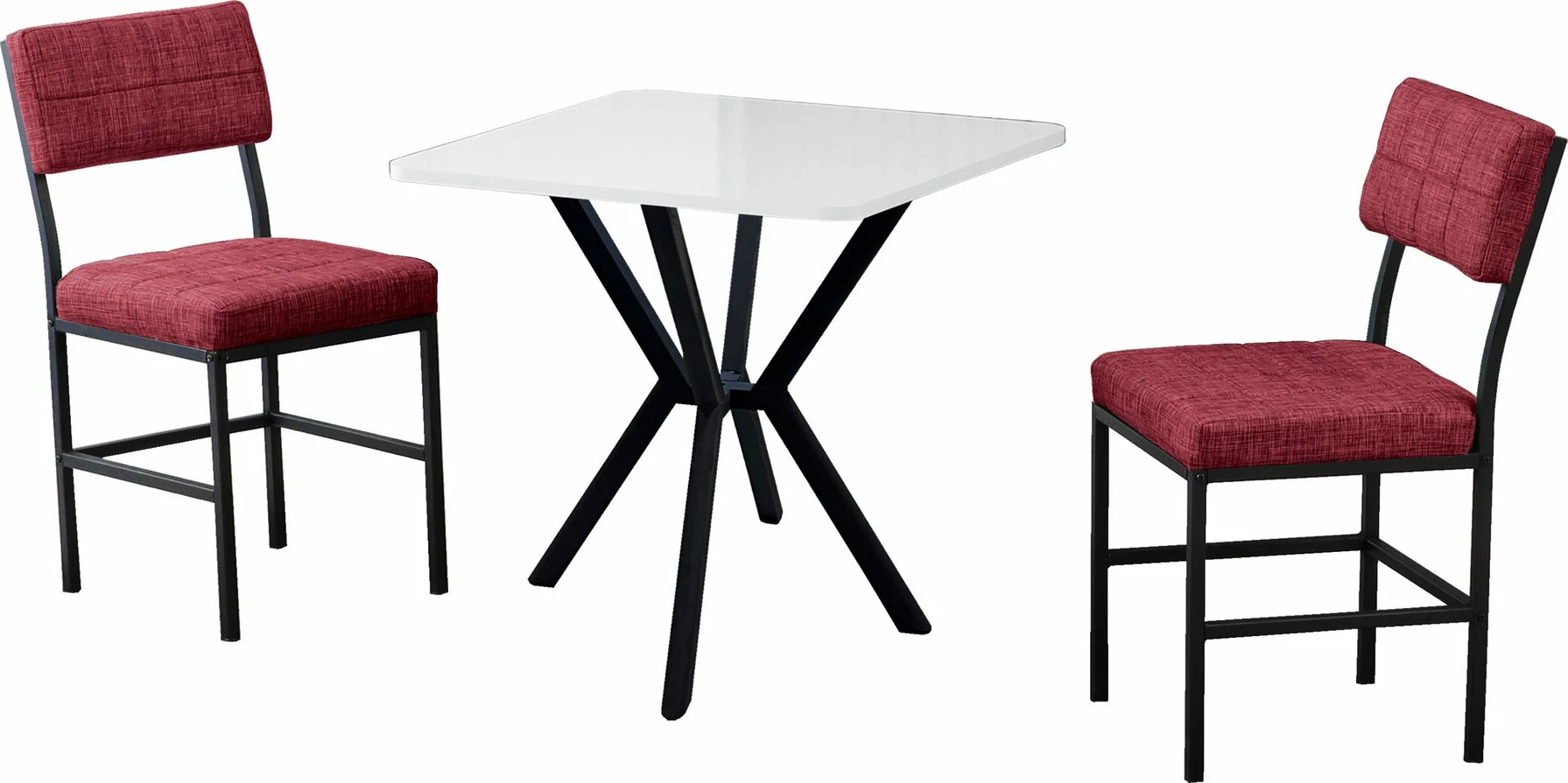 Set tavoline me karrige, zgjatshme, 3 copë, Skye Decor, burgundy, e bardhë