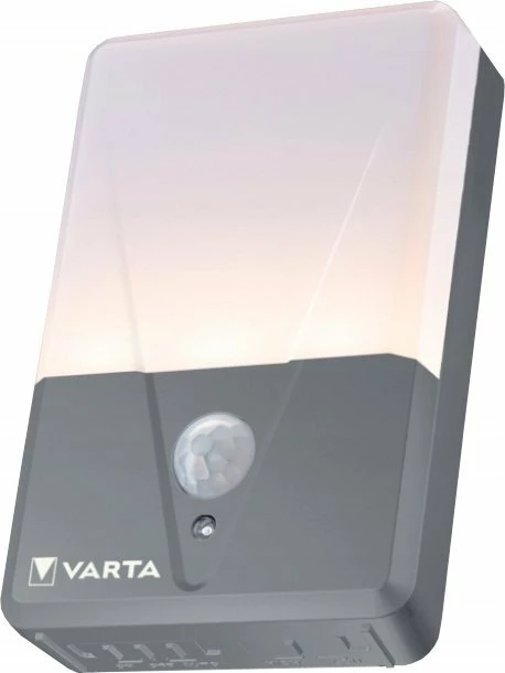 Lampë muri Varta Motion Sensor Outdoor Light, LED 40 lm, IP44, 3x AAA, gri/bardhë