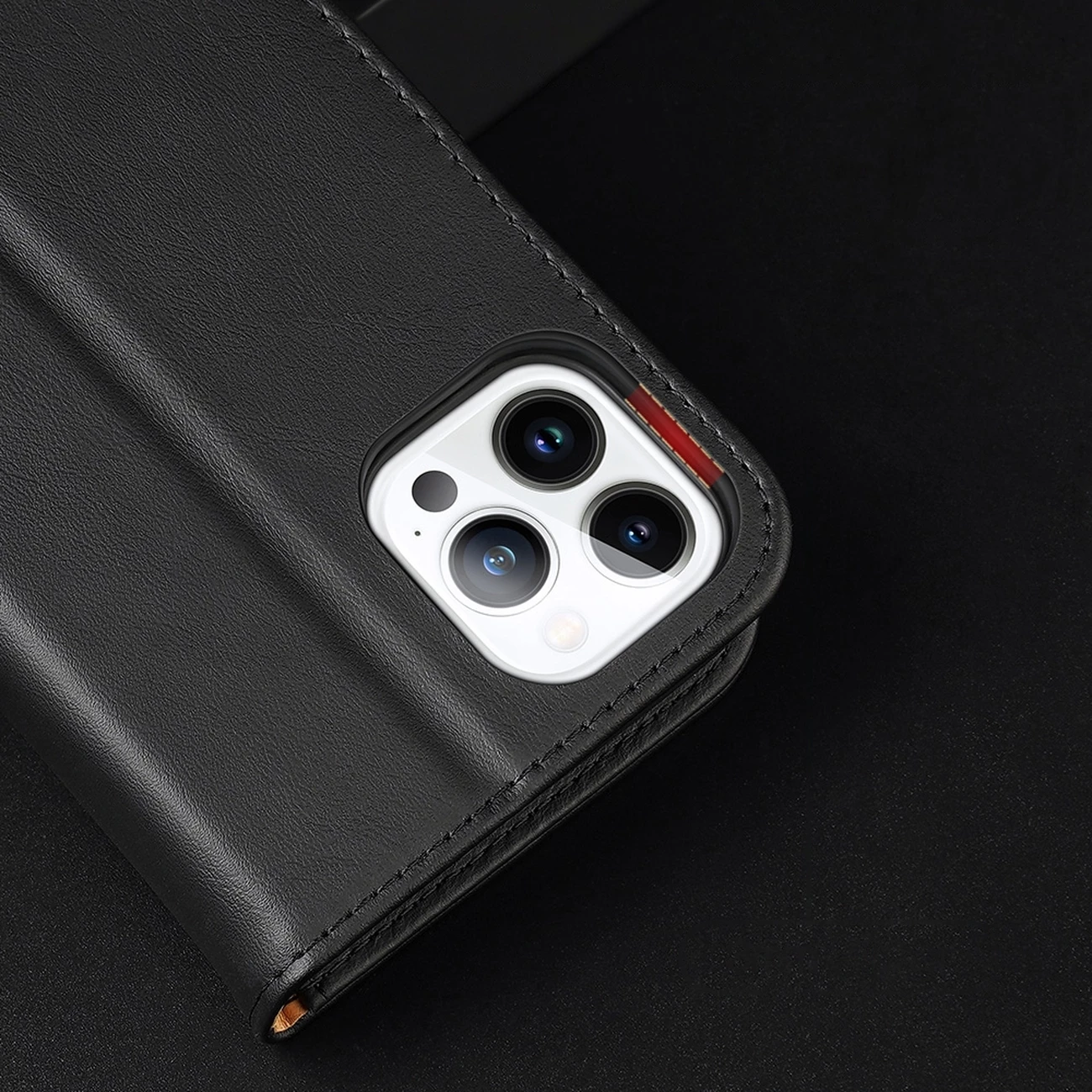 Mbështjellës Dux Ducis Hivo për iPhone 14 Pro, lëkurë natyrale, kafe