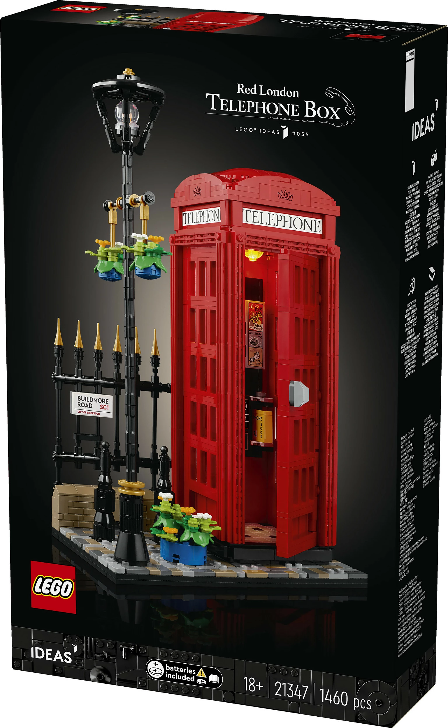Set ndërtimi LEGO Ideas 21347, Kuti telefonike e kuqe londineze, 1460 pjesë, Multikolor